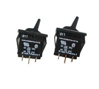 2 Pezzi Carling SPDT 611 Serie Interruttore A Paletta, Momentaneo ON-(ON), Nero