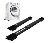 2 Pezzi Carrello Lavatrice Con Ruote，regolabile Sposta Mobili Con Ruote，Con gomma antiscivolo Ruote Lavatrice，Adatto per lavatrici, frigoriferi, divani e armadi. Può sopportare 300 kg (Nero)