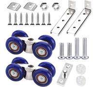 2 Pezzi Carrello Porta Scorrevole Kit, Rulli per Porta Scorrevole in Acciaio Ino