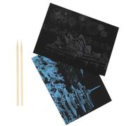 2 Pezzi Carta Magica, Paesaggio Urbano Fai da Te Nero | Bambù e Carta, Bastoncino Incluso, per arte e Attività Genitore Figlio, Festa di Capodanno
