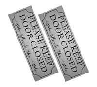 2 Pezzi Cartello Adesivo per Porta Chiusa in Pvc Nero