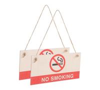 2 Pezzi Cartello di Divieto di Fumo in Legno, Targa Semplice | Segnale Minimale per Strade e Ingressi, Comunicazione Chiara, Installazione Facile, Uso Versatile