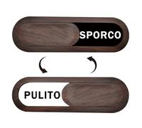 2 pezzi cartello indicatore lavastoviglie pulito e sporco di commutazione stato ovale fai da te, montaggio magnetico e con supporto adesivo, dimensioni 15x4.5cm(nero, XW IT)
