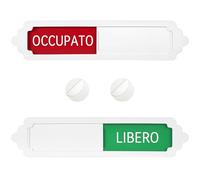 2 pezzi Cartello per porta occupata/vuota Segnaletica per porte - Segnaletica di commutazione di stato per l'ufficio, la sala conferenze, della toilette, con supporto e montaggio magnetico (BG IT)
