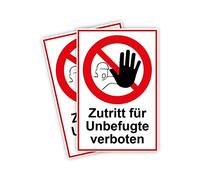 2 Pezzi Cartello "Vietato l'accesso alle persone non autorizzate" 20 x 30 cm in robusta piastra di PVC in schiuma rigida da 3 mm con protezione UV di STROBO