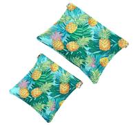 2 pezzi Cartoon Pineapple-1183 Shrapnel Pouch: borsa per il trucco essenziale per le donne in movimento, Multicolore, A：7.1x5.8in/18x14.8cm，B:4.7x4.5in/12x11.5cm