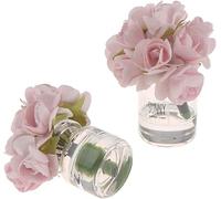 2 pezzi casa delle bambole in miniatura fiori casa delle bambole mini vaso con fiore casa delle bambole vaso vaso in vetro 1:12 scala casa delle bambole in miniatura fiore in vaso leggero decorazione