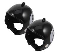 2 Pezzi Casco per Uccelli e Anatre Mini in PP Nero Anti Beccata | Design Leggero, Protegge dal Sole, per Gestione in Fattoria e Pascolo, Taglia Piccola Regolabile