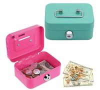 2 pezzi cassetta portavalori piccola, 11,5 x 8,5 x 5 cm, piccola cassaforte, ogni cassetta portavalori per bambini con 2 chiavi, cassetta portavalori richiudibile, adatta per cassaforte, cassa per