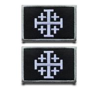 2 Pezzi Cavaliere Della Croce Templare Scudo Ricamato Badge Patch Gancio & Loop Tattico Divertente Patch Militare Appliques per Abbigliamento Esterno Giacca Borse Zaini Gilet Dog Harness