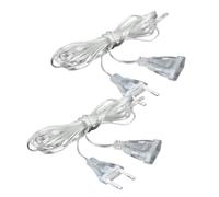 2 Pezzi Cavi di Prolunga Trasparenti, Prolunga per Spina Europea 3M Cavo di Prolunga Trasparente Sottile Cavo Trasparente Spina Cavo di Prolunga Piatto Per Luce LED, Per Esterni 220V