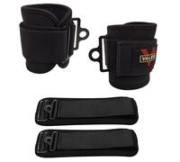 2 PEZZI CAVIGLIERE CAVI PALESTRA CINGHIE PER CAVIGLIA FASCE CON GANCI AD ANELLO