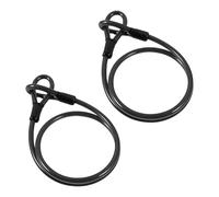 2 Pezzi Cavo Antifurto Bici di sicurezza, Cavo di Bloccaggio Lunghezza 1m Spessore 2mm con Rivestimento Protettivo in PVC, Flessibile Acciaio per Bagagli, Doppio Anello per Lucchetto a U o a Disco