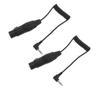 2 Pezzi Cavo Microfonico 3,5mm a Xlr Spiralato | Connettore Xlr Femmina Robusto, Struttura a Spirale, Plastica e Metallo, Nero, 50cm