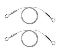 2 Pezzi Cavo per Appendere Foto Regolabile con Gancio, Filo per Appendere Specchio 2 m × 1,5 mm Fune Metallica per Carichi Pesanti per Lampadari Cartelloni Pubblicitari Cestini Contenere 30 kg