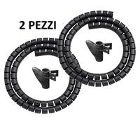 2 PEZZI Cavo Spiralato per Nascondere Fili 1,5 mt flessibile vultech sn21505