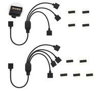 2 Pezzi Cavo Splitter ARGB, 5 V, 4 Pin, Splitter Ventilateur PC 1 a 3 e 1a 4, Cavi RGB PC Gaming 30cm, Prolunga per Dissipatore CPU e Ventole, ARGB Hub Universale per Schede Madri con Connettore