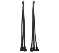 2 pezzi Cavo Splitter Ventole Pwm 1 a 3, 4 Pin, Rame stagnato | PVC Nero, Conduttore 7/0.14TS, Diametro Od 1,3mm, per Header Scheda Madre e CPU