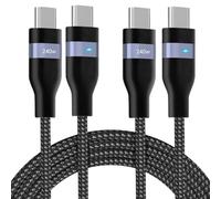 2 Pezzi Cavo USB C a USB C 2 m 240 W PD 3.1 Ricarica Rapida 5A Nylon Intrecciato con LED Nascosto Compatibile con iPhone MacBook Air Pro iPad Pro per Samsung S25 S24 Ultra per Xiaomi 14 Switch Laptop
