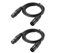 2 Pezzi Cavo XLR Bilanciato da 3M, Cavo Microfono Maschio a Femmina Canon per Scheda Audio, Mixer, Altoparlante, Registratore, Alimentazione Phantom, Attrezzature di Registrazione e Banco di Missaggio