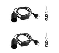 2 Pezzi cavoportalampadaconinterruttore,portalampadae27coninterruttore,cavoportalampadae27,PortalampadaE27 concavo,Base per lampadina E27,portalampada con interruttore,Per Per prese, ecc.