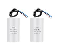 2 pezzi CBB60 10uF 450V 50/60Hz Condensatore Avviamento Motore 34x65mm, Condensatore Motore AC, Sostituzione Universale per Asciugatrice Pompa Ventilatore Compressore Lavatrice con Fili
