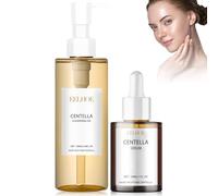 2 Pezzi Centella Cleansing Oil + Siero, Light Cleansing Oil, Siero Centella Madagascar, Delicato e Leggero, per Pelli Sensibili e a Tendenza Acneica