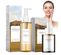 2 Pezzi Centella Skincare con Centella Cleansing Oil + Siero Centella Asiatica,Siero Centella Madagascar,Centella Light Cleansing Oil,per Pelli Sensibili Ragazze e Donne