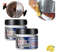 2 Pezzi Cera Pulita per Acciaio Inossidabile, Magica Pasta Detergente per Acciaio Inossidabile con Nanotecnologia, Pasta Lucidante per Metalli, Senza Residui