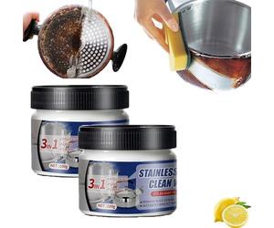 2 Pezzi Cera Pulita per Acciaio Inossidabile, Magica Pasta Detergente per Acciaio Inossidabile con Nanotecnologia, Pasta Lucidante per Metalli, Senza Residui