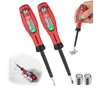 2 Pezzi Cercafase Professionale Cerca fase Senza Contatto con Display LCD, Cacciavite Cercafase 2 in 1, Punta Cacciavite Magnetico, Allarme Acustico Elettricisti, Penna Tester di Tensione e Corrente