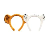 2 Pezzi Cerchietto Bambina Orecchie Tigre in Peluche per Feste | Bianco e Giallo, Design Carino e Originale, Accessorio Chioma Ragazza per Compleanno e Party a Tema