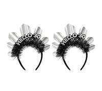 2 Pezzi Cerchietto Compleanno da Donna Corona Scintillante in Plastica | Accessorio Riutilizzabile, Leggero e Comodo Tutta la Notte, per Foto e Feste di Compleanno
