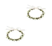 2 Pezzi Cerchietto Fiori Chioma Regolabile in Stoffa per Matrimonio e Foto | Stile Elegante, Semplice e Raffinato, Adatto a Lunghe Chiome e Raccolti, Accessorio per Damigelle e Fotografe
