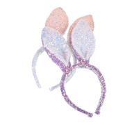 2 Pezzi Cerchietto Orecchie di Coniglio in Paillettes | Bianco e Porpora, Tessuto Morbido, per Party Holiday e Bachelor