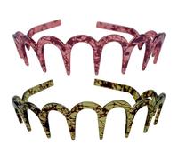2 Pezzi Cerchietto per Chioma a U Dentato in Resina, Accessorio | Comfortevole, Resta Fermo, Tiene i Chioma Lontani da Viso e Occhi, per Festa e Uso Quotidiano