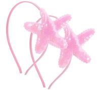 2 Pezzi Cerchietto Stella a Forma di Brillante Rosa, Plastico | Tessuto e Plastico, Decorativo Lucente, Non Si Deforma Facilmente, per Feste in Compleanni