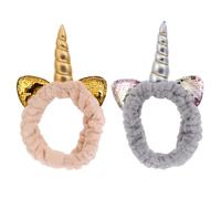 2 Pezzi Cerchietto Unicorno Paillettes in Stoffa per Chioma e Viso | Stile Creativo e Grazioso, Adatto a Feste, Cosmetica e Lavaggio del Viso, Colori Vivaci