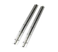 2 Pezzi Cerniera Continua in Metallo, 600 mm x 25 mm x 1 mm, Cerniera Lunga in Acciaio Inox, Apertura a 270 Gradi, Resistente, per Pianoforti, Armadi, Porte, Grandi Finestre, Barche, Cromate