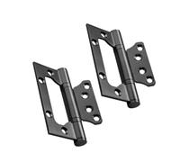 2 Pezzi Cerniera Nera in Acciaio Inox 4 Pollici Rinforzata | Superficie Liscia, Antiruggine, Non Graffia le Mani, Viti di Montaggio Incluse