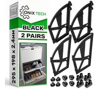 2 Pezzi Cerniera Scarpiera 295 x 198 x 2,4 mm - Plastica ad Alta Resistenza Colore Nero - Design Intelligente per Una Facile Installazione - Garanzia di 5 Anni - ONIX TECH
