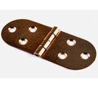 2 PEZZI - CERNIERE A BISCOTTO CON FERMO IN OTTONE BRONZATO CON VITI 80X30MM
