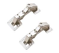 2 Pezzi Cerniere a Vite Metallo, 170 Gradi, Angolo Apertura, Adatto per Armadi Cucina e Porte Armadio (Argento)