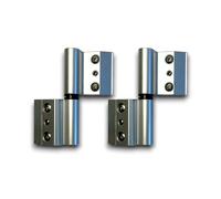 2 Pezzi Cerniere in Alluminio per Profilo Convenzionale 40×20 mm | Per Porte e Finestre Battenti | Non Compatibile con Serie Europea | Alta Resistenza | Apertura Interna Destra | Argento