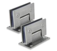 2 Pezzi Cerniere per Porte, 90 Gradi Supporto Morsetto, Porta Doccia Morsetti Argento, Bagno Pesanti in Acciaio Inossidabile Doccia a Doppia Faccia da 8-12mm