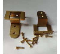 2 PEZZI - CERNIERE SATINATE ZANCATE 57x40MM - IN OTTONE MASSICCIO - CON VITI Ø13MM