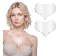 2 Pezzi Cerotti Antirughe in Silicone per Décolleté e Petto - Patch Riutilizzabili a Forma di Cuore per Trattamento Notturno Anti-Aging, Prevenzione Rughe e Pelle Liscia