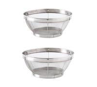 2 Pezzi Cestello Lavaggio Verdure in Acciaio Inox, Fine Rete
