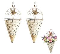 2 Pezzi Cestini di Frutta da Appendere, Appendere, per Cucina Domestica Cesto Portaoggetti,da Parete Frutta Verdura Snack(Bianco)