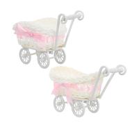 2 Pezzi Cestino Intrecciato Carrello Rosa in PP per Regali e Dolci | Decorazione da Tavolo, Organizer Creativo per Snack e Fiori, per Centro Tavola, Esposizione Feste